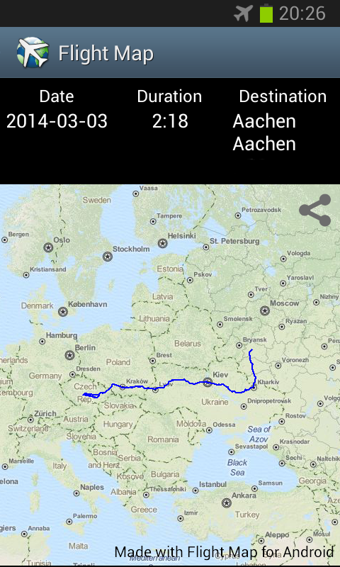 Recorded flight history